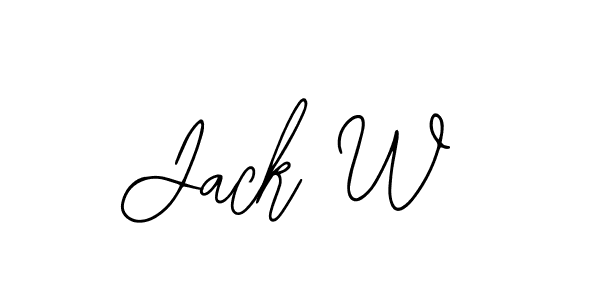 How to make Jack W name signature. Use Bearetta-2O07w style for creating short signs online. This is the latest handwritten sign. Jack W signature style 12 images and pictures png