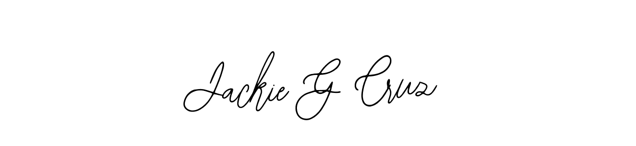 Use a signature maker to create a handwritten signature online. With this signature software, you can design (Bearetta-2O07w) your own signature for name Jackie G Cruz. Jackie G Cruz signature style 12 images and pictures png