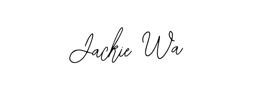 You should practise on your own different ways (Bearetta-2O07w) to write your name (Jackie Wa) in signature. don't let someone else do it for you. Jackie Wa signature style 12 images and pictures png