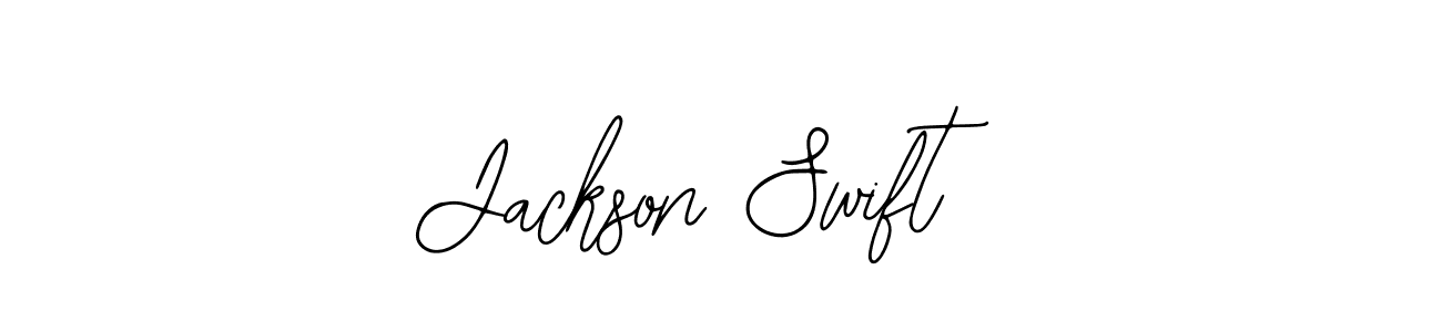 How to make Jackson Swift name signature. Use Bearetta-2O07w style for creating short signs online. This is the latest handwritten sign. Jackson Swift signature style 12 images and pictures png