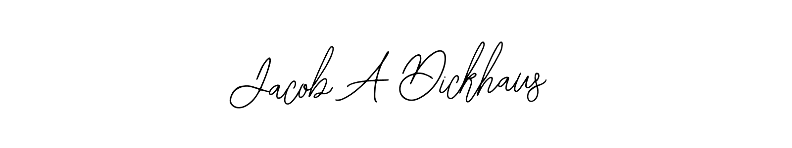 How to make Jacob A Dickhaus name signature. Use Bearetta-2O07w style for creating short signs online. This is the latest handwritten sign. Jacob A Dickhaus signature style 12 images and pictures png