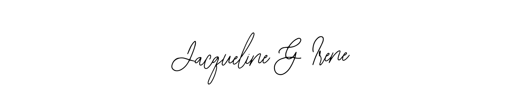 Also You can easily find your signature by using the search form. We will create Jacqueline G Irene name handwritten signature images for you free of cost using Bearetta-2O07w sign style. Jacqueline G Irene signature style 12 images and pictures png