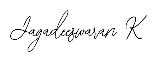 Get an exclusive digital autograph for Jagadeeswaran K. The Bearetta-2O07w typeface captures the charm of real penmanship on paper. Jagadeeswaran K signature style 12 images and pictures png