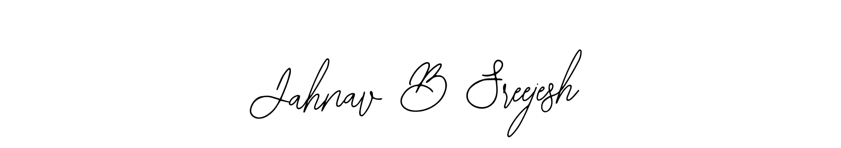 Also we have Jahnav B Sreejesh name is the best signature style. Create professional handwritten signature collection using Bearetta-2O07w autograph style. Jahnav B Sreejesh signature style 12 images and pictures png