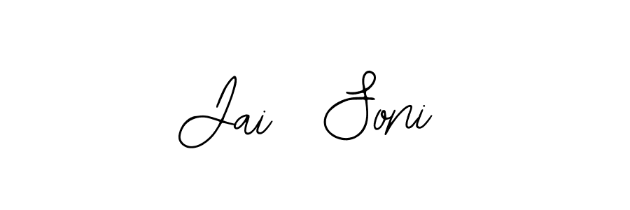 The best way (Bearetta-2O07w) to make a short signature is to pick only two or three words in your name. The name Jai  Soni include a total of six letters. For converting this name. Jai  Soni signature style 12 images and pictures png