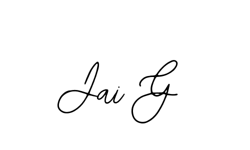 How to make Jai G name signature. Use Bearetta-2O07w style for creating short signs online. This is the latest handwritten sign. Jai G signature style 12 images and pictures png