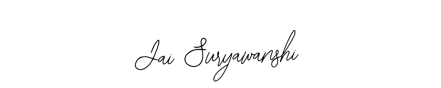 How to make Jai Suryawanshi name signature. Use Bearetta-2O07w style for creating short signs online. This is the latest handwritten sign. Jai Suryawanshi signature style 12 images and pictures png
