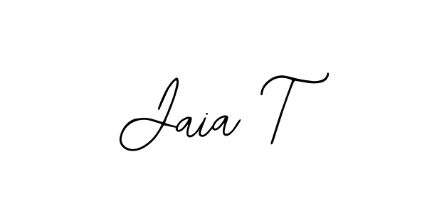 Use a signature maker to create a handwritten signature online. With this signature software, you can design (Bearetta-2O07w) your own signature for name Jaia T. Jaia T signature style 12 images and pictures png