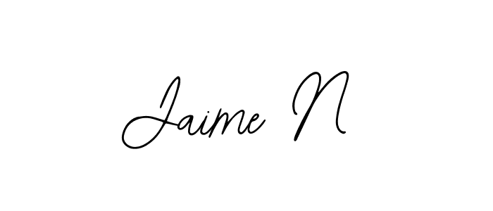 How to make Jaime N name signature. Use Bearetta-2O07w style for creating short signs online. This is the latest handwritten sign. Jaime N signature style 12 images and pictures png