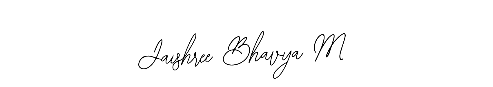 How to make Jaishree Bhavya M name signature. Use Bearetta-2O07w style for creating short signs online. This is the latest handwritten sign. Jaishree Bhavya M signature style 12 images and pictures png