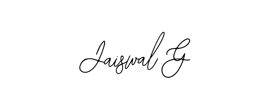 if you are searching for the best signature style for your name Jaiswal G. so please give up your signature search. here we have designed multiple signature styles  using Bearetta-2O07w. Jaiswal G signature style 12 images and pictures png