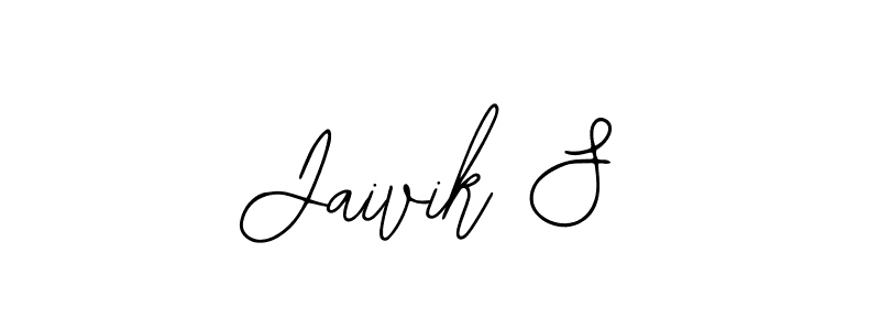 The best way (Bearetta-2O07w) to make a short signature is to pick only two or three words in your name. The name Jaivik S include a total of six letters. For converting this name. Jaivik S signature style 12 images and pictures png