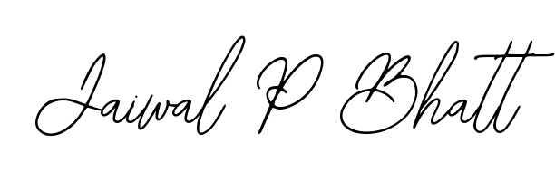A modern signature idea for name Jaiwal P Bhatt using Bearetta-2O07w font. Clean strokes and elegant curves make it stand out instantly. Jaiwal P Bhatt signature style 12 images and pictures png