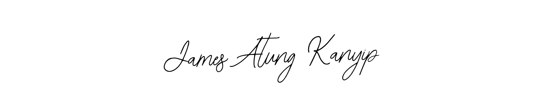 The best way (Bearetta-2O07w) to make a short signature is to pick only two or three words in your name. The name James Atung Kanyip include a total of six letters. For converting this name. James Atung Kanyip signature style 12 images and pictures png
