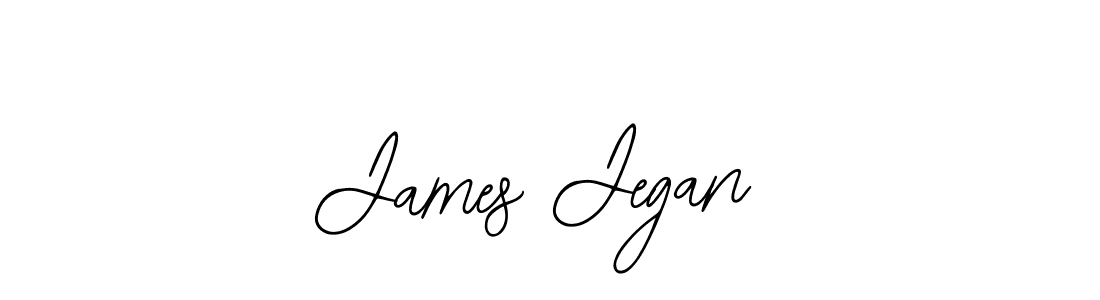 You should practise on your own different ways (Bearetta-2O07w) to write your name (James Jegan) in signature. don't let someone else do it for you. James Jegan signature style 12 images and pictures png