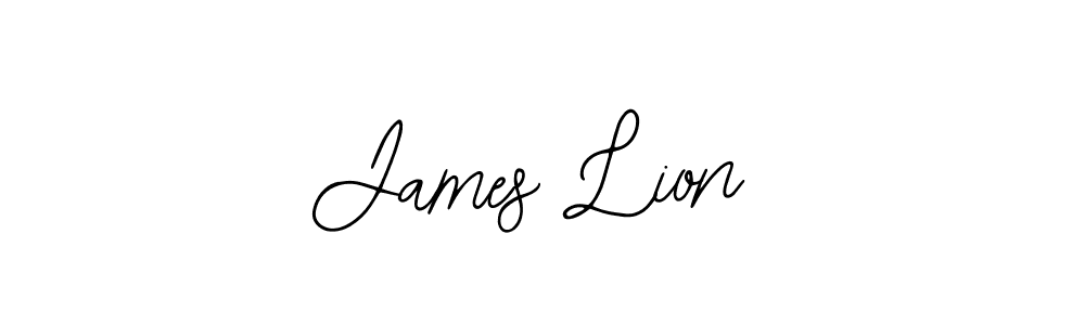How to make James Lion name signature. Use Bearetta-2O07w style for creating short signs online. This is the latest handwritten sign. James Lion signature style 12 images and pictures png