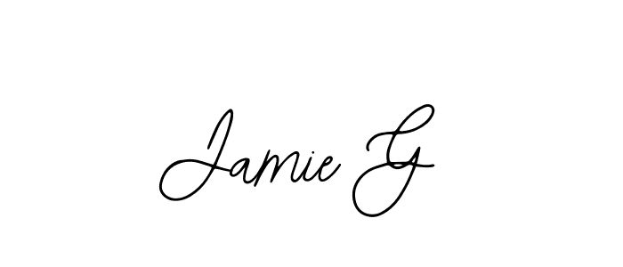 Use a signature maker to create a handwritten signature online. With this signature software, you can design (Bearetta-2O07w) your own signature for name Jamie G. Jamie G signature style 12 images and pictures png