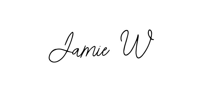 How to make Jamie W name signature. Use Bearetta-2O07w style for creating short signs online. This is the latest handwritten sign. Jamie W signature style 12 images and pictures png