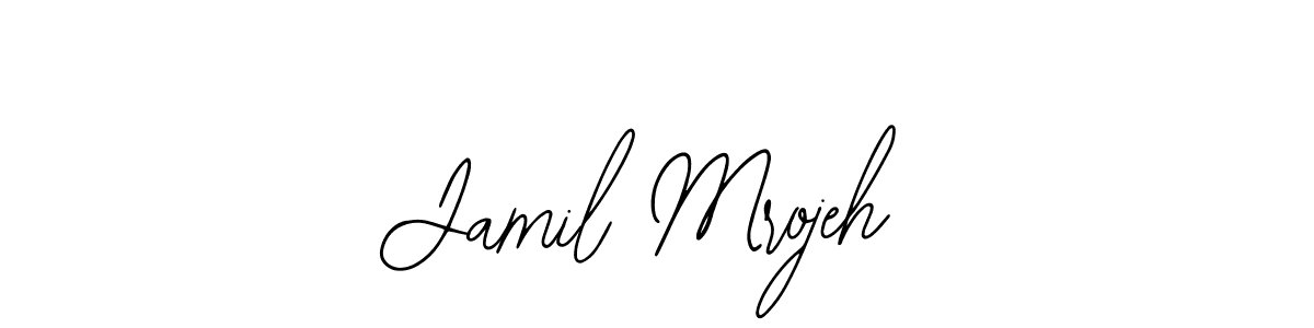 Similarly Bearetta-2O07w is the best handwritten signature design. Signature creator online .You can use it as an online autograph creator for name Jamil Mrojeh. Jamil Mrojeh signature style 12 images and pictures png