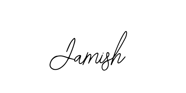 The best way (Bearetta-2O07w) to make a short signature is to pick only two or three words in your name. The name Jamish include a total of six letters. For converting this name. Jamish signature style 12 images and pictures png