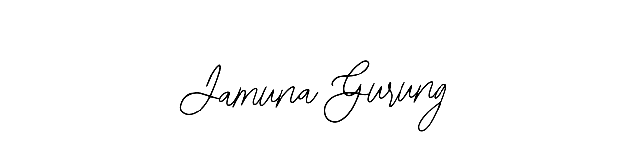 How to make Jamuna Gurung name signature. Use Bearetta-2O07w style for creating short signs online. This is the latest handwritten sign. Jamuna Gurung signature style 12 images and pictures png