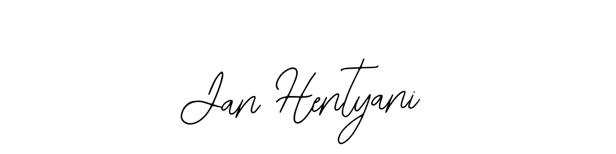 The best way (Bearetta-2O07w) to make a short signature is to pick only two or three words in your name. The name Jan Hentyani include a total of six letters. For converting this name. Jan Hentyani signature style 12 images and pictures png