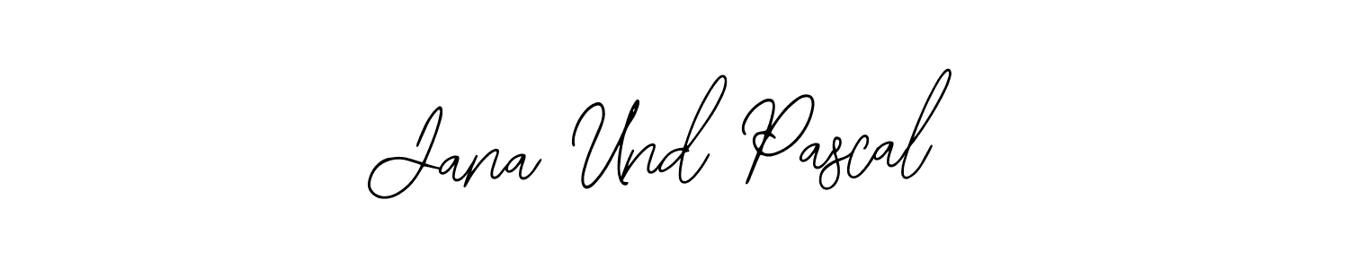 How to make Jana Und Pascal name signature. Use Bearetta-2O07w style for creating short signs online. This is the latest handwritten sign. Jana Und Pascal signature style 12 images and pictures png