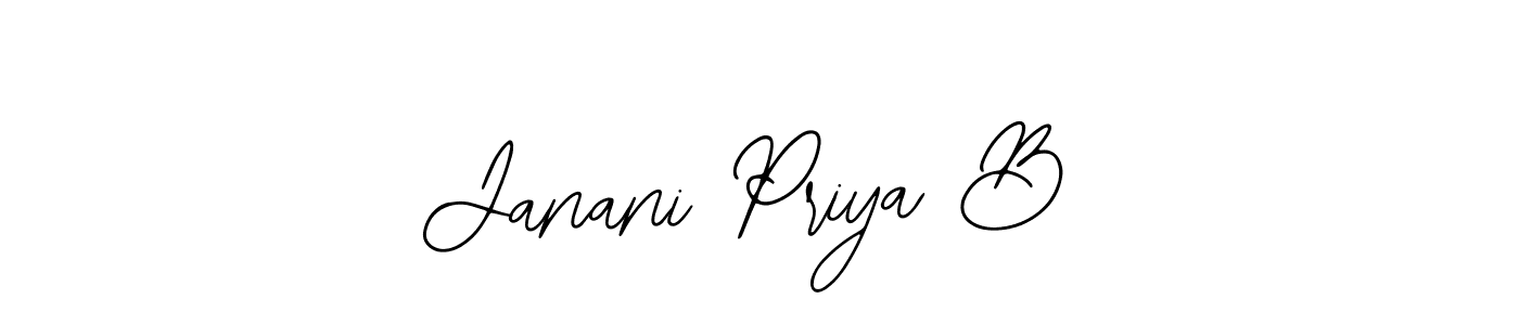 The best way (Bearetta-2O07w) to make a short signature is to pick only two or three words in your name. The name Janani Priya B include a total of six letters. For converting this name. Janani Priya B signature style 12 images and pictures png