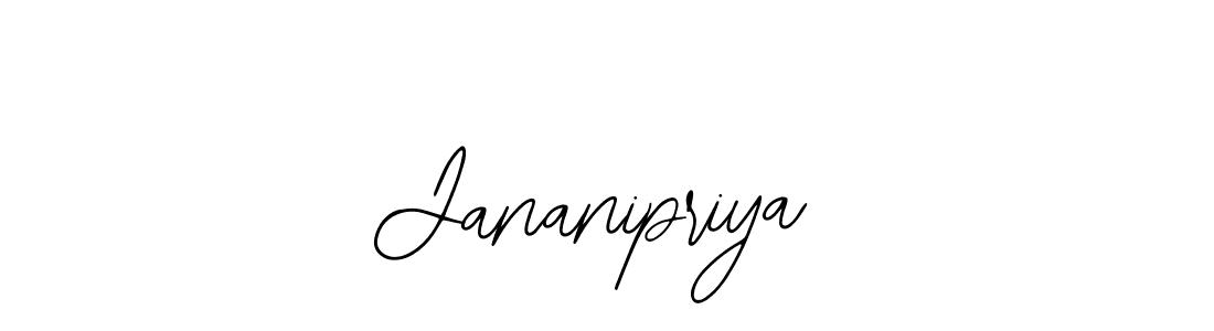 Use a signature maker to create a handwritten signature online. With this signature software, you can design (Bearetta-2O07w) your own signature for name Jananipriya. Jananipriya signature style 12 images and pictures png