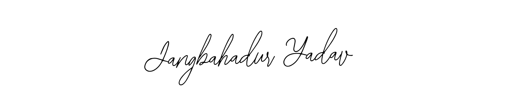 The best way (Bearetta-2O07w) to make a short signature is to pick only two or three words in your name. The name Jangbahadur Yadav include a total of six letters. For converting this name. Jangbahadur Yadav signature style 12 images and pictures png