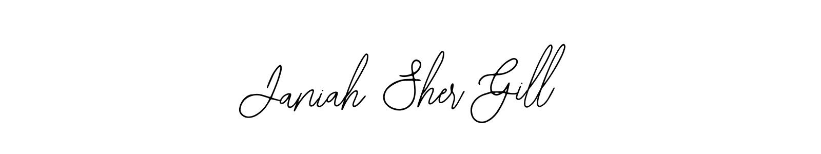 Also we have Janiah Sher Gill name is the best signature style. Create professional handwritten signature collection using Bearetta-2O07w autograph style. Janiah Sher Gill signature style 12 images and pictures png