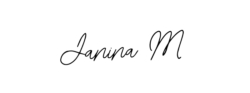 You should practise on your own different ways (Bearetta-2O07w) to write your name (Janina M) in signature. don't let someone else do it for you. Janina M signature style 12 images and pictures png