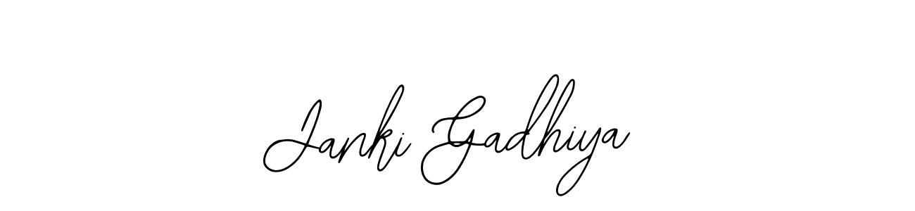 How to make Janki Gadhiya name signature. Use Bearetta-2O07w style for creating short signs online. This is the latest handwritten sign. Janki Gadhiya signature style 12 images and pictures png