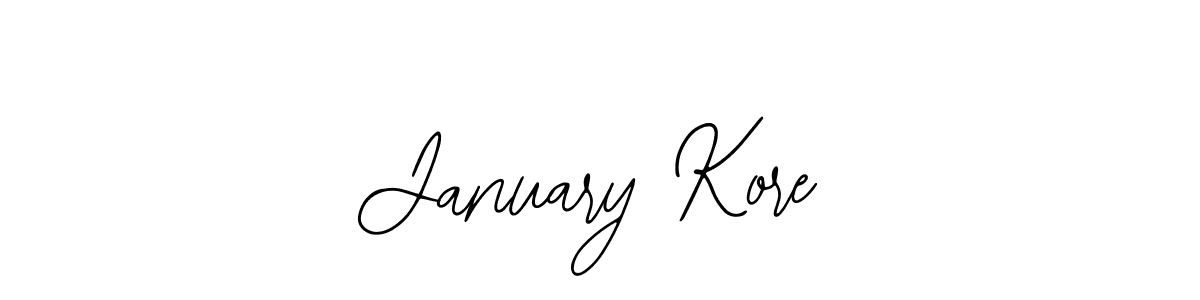 Also we have January Kore name is the best signature style. Create professional handwritten signature collection using Bearetta-2O07w autograph style. January Kore signature style 12 images and pictures png