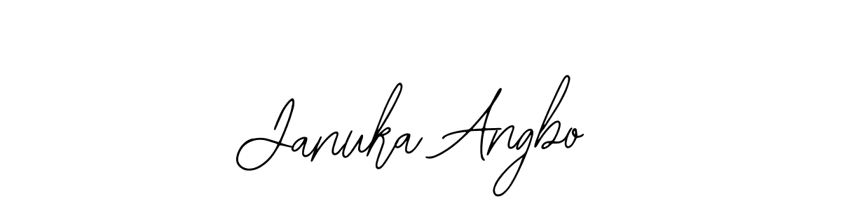 Bearetta-2O07w is a professional signature style that is perfect for those who want to add a touch of class to their signature. It is also a great choice for those who want to make their signature more unique. Get Januka Angbo name to fancy signature for free. Januka Angbo signature style 12 images and pictures png