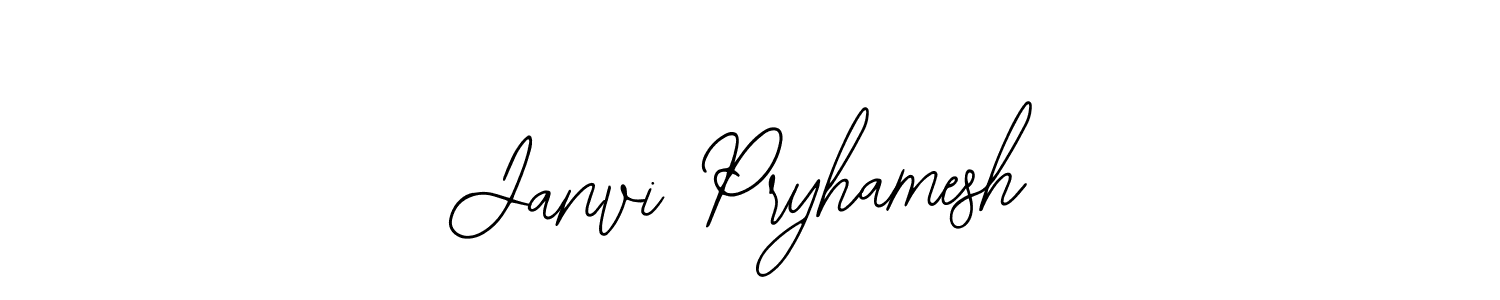 Also we have Janvi Pryhamesh name is the best signature style. Create professional handwritten signature collection using Bearetta-2O07w autograph style. Janvi Pryhamesh signature style 12 images and pictures png