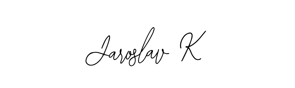 Use a signature maker to create a handwritten signature online. With this signature software, you can design (Bearetta-2O07w) your own signature for name Jaroslav K. Jaroslav K signature style 12 images and pictures png
