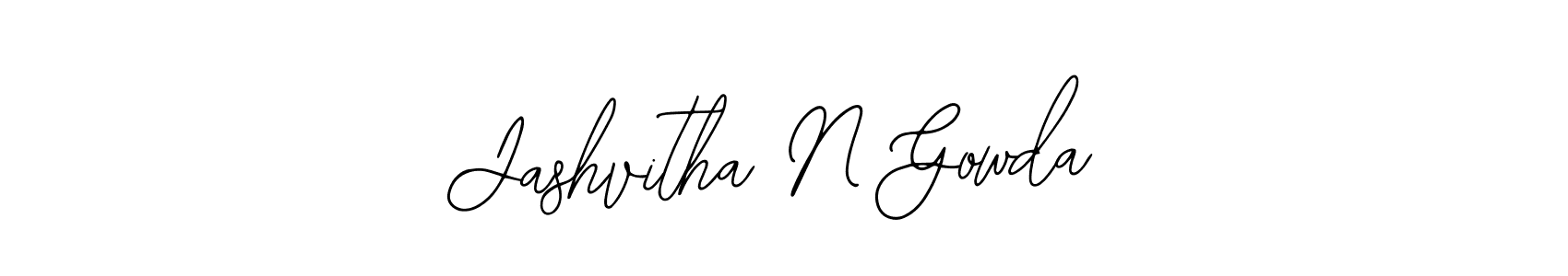 How to make Jashvitha N Gowda name signature. Use Bearetta-2O07w style for creating short signs online. This is the latest handwritten sign. Jashvitha N Gowda signature style 12 images and pictures png