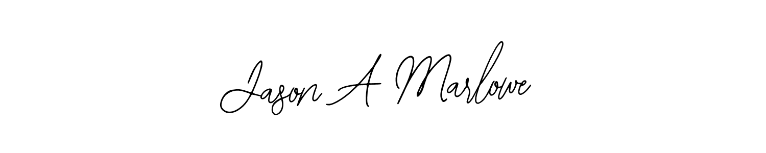 How to make Jason A Marlowe name signature. Use Bearetta-2O07w style for creating short signs online. This is the latest handwritten sign. Jason A Marlowe signature style 12 images and pictures png