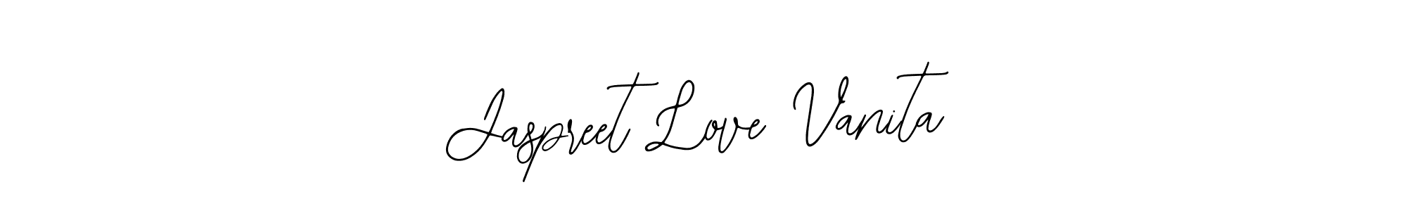 How to make Jaspreet Love Vanita name signature. Use Bearetta-2O07w style for creating short signs online. This is the latest handwritten sign. Jaspreet Love Vanita signature style 12 images and pictures png