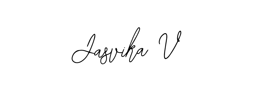 The best way (Bearetta-2O07w) to make a short signature is to pick only two or three words in your name. The name Jasvika V include a total of six letters. For converting this name. Jasvika V signature style 12 images and pictures png