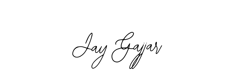 How to make Jay Gajjar name signature. Use Bearetta-2O07w style for creating short signs online. This is the latest handwritten sign. Jay Gajjar signature style 12 images and pictures png