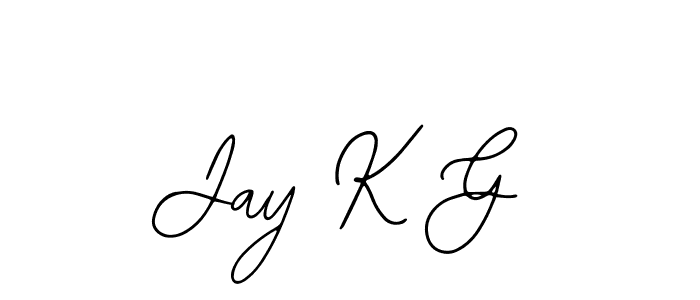 How to make Jay K G name signature. Use Bearetta-2O07w style for creating short signs online. This is the latest handwritten sign. Jay K G signature style 12 images and pictures png