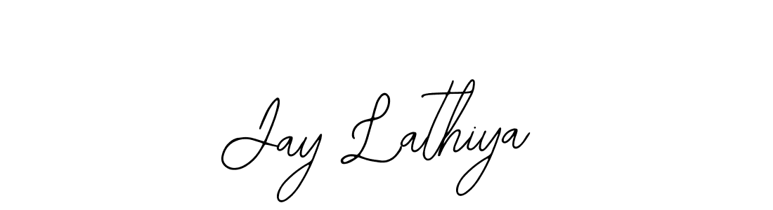 How to make Jay Lathiya name signature. Use Bearetta-2O07w style for creating short signs online. This is the latest handwritten sign. Jay Lathiya signature style 12 images and pictures png