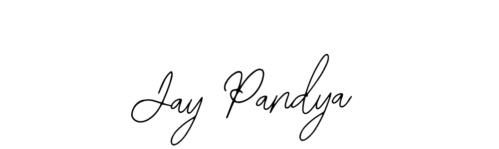 How to make Jay Pandya name signature. Use Bearetta-2O07w style for creating short signs online. This is the latest handwritten sign. Jay Pandya signature style 12 images and pictures png
