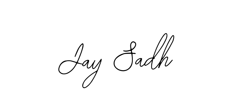 Use a signature maker to create a handwritten signature online. With this signature software, you can design (Bearetta-2O07w) your own signature for name Jay Sadh. Jay Sadh signature style 12 images and pictures png