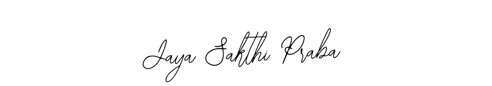 How to make Jaya Sakthi Praba name signature. Use Bearetta-2O07w style for creating short signs online. This is the latest handwritten sign. Jaya Sakthi Praba signature style 12 images and pictures png