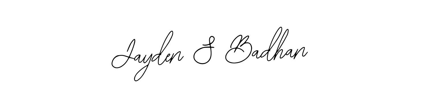 Use a signature maker to create a handwritten signature online. With this signature software, you can design (Bearetta-2O07w) your own signature for name Jayden S Badhan. Jayden S Badhan signature style 12 images and pictures png
