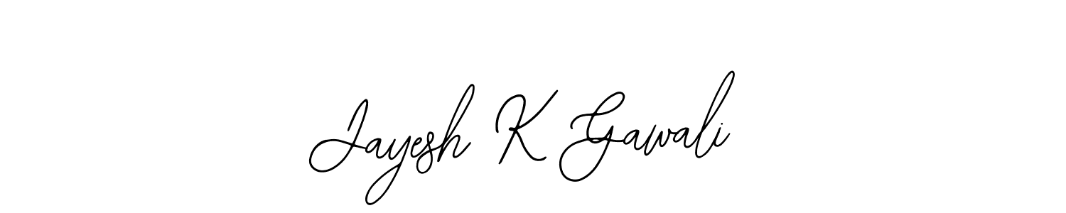 How to make Jayesh K Gawali name signature. Use Bearetta-2O07w style for creating short signs online. This is the latest handwritten sign. Jayesh K Gawali signature style 12 images and pictures png