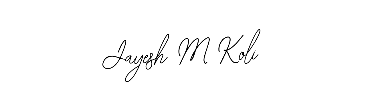 How to make Jayesh M Koli name signature. Use Bearetta-2O07w style for creating short signs online. This is the latest handwritten sign. Jayesh M Koli signature style 12 images and pictures png